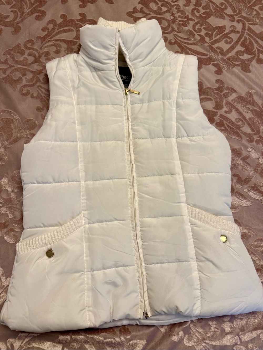 Weatherproof White Quilted Puffer Vest